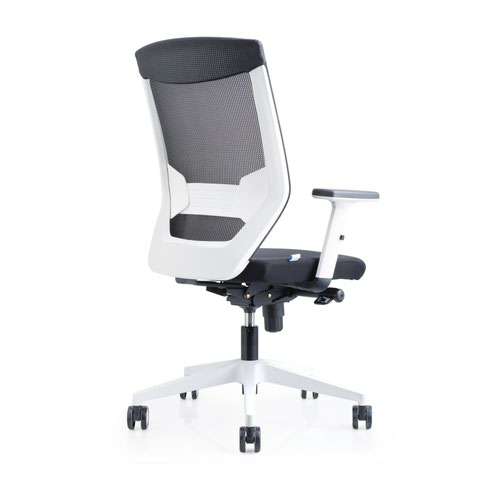 ROCADA ERGOLINE Operators Mesh Chair with White Frame - Black