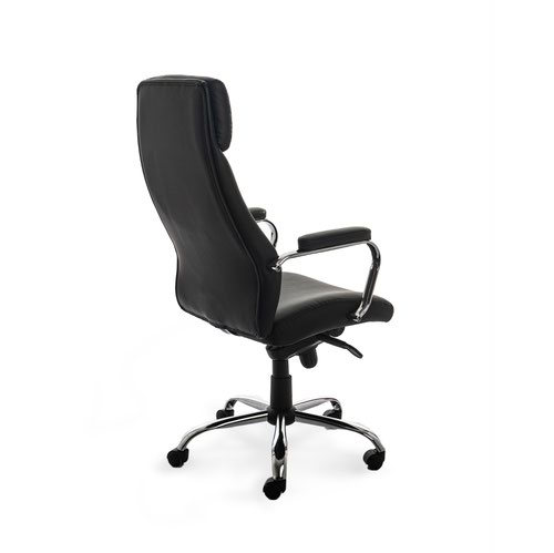 ROCADA ERGOLINE Directors Faux Leather High Back Chair - Black - 161-1201