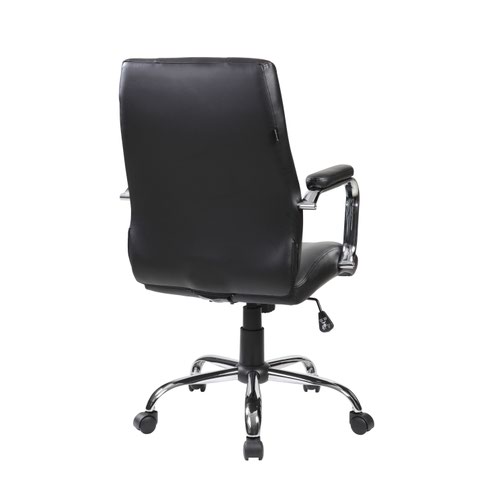 ROCADA ERGOLINE Directors Faux Leather Medium Back Chair - Black - 161-1202