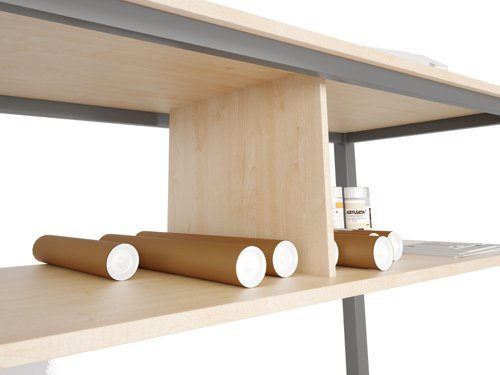 ROCADA SET Executive Table with Lower Shelf 160x80cm - Beech - 161-1110