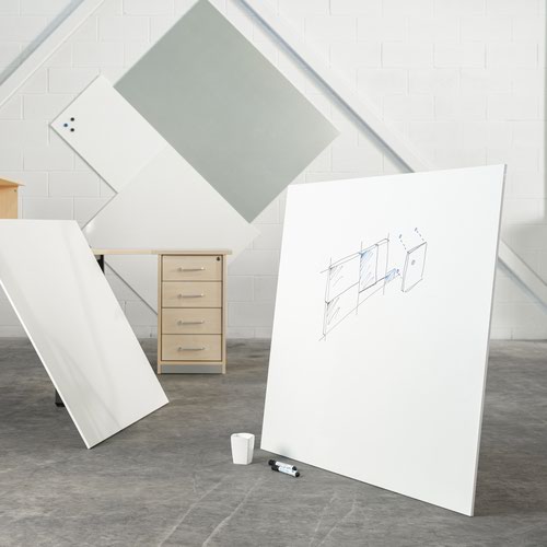 ROCADA SKINWHITEBOARD Dry-Wipe Board with Magnetic Lacquered Surface 100x100cm - White Drywipe Boards 6425R