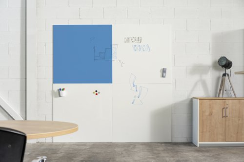 21412RC | The ideal product range to support your creativity. SKIN Range includes a wide range of sleek and frameless metal magnetic whiteboards with choice of shapes, sizes and colours to add personalisation to any environment. These slim and modern whiteboards are modular so can be mixed and matched to create unique presentation areas use or a single panel for traditional applications. Discover the advantages provided by frameless modular magnetic whiteboards.
