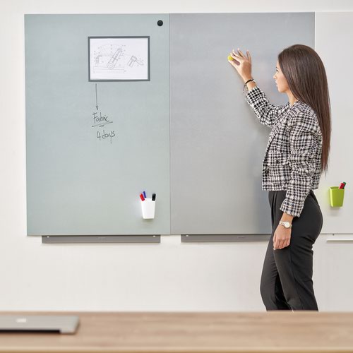 ROCADA SKINWHITEBOARD Professional Dry-Wipe Board with Magnetic Lacquered Surface 75x115cm - Grey