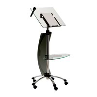 ROCADA VISUALLINE Mobile Lectern and Speaker Stand (Height Adjustable) - Chrome