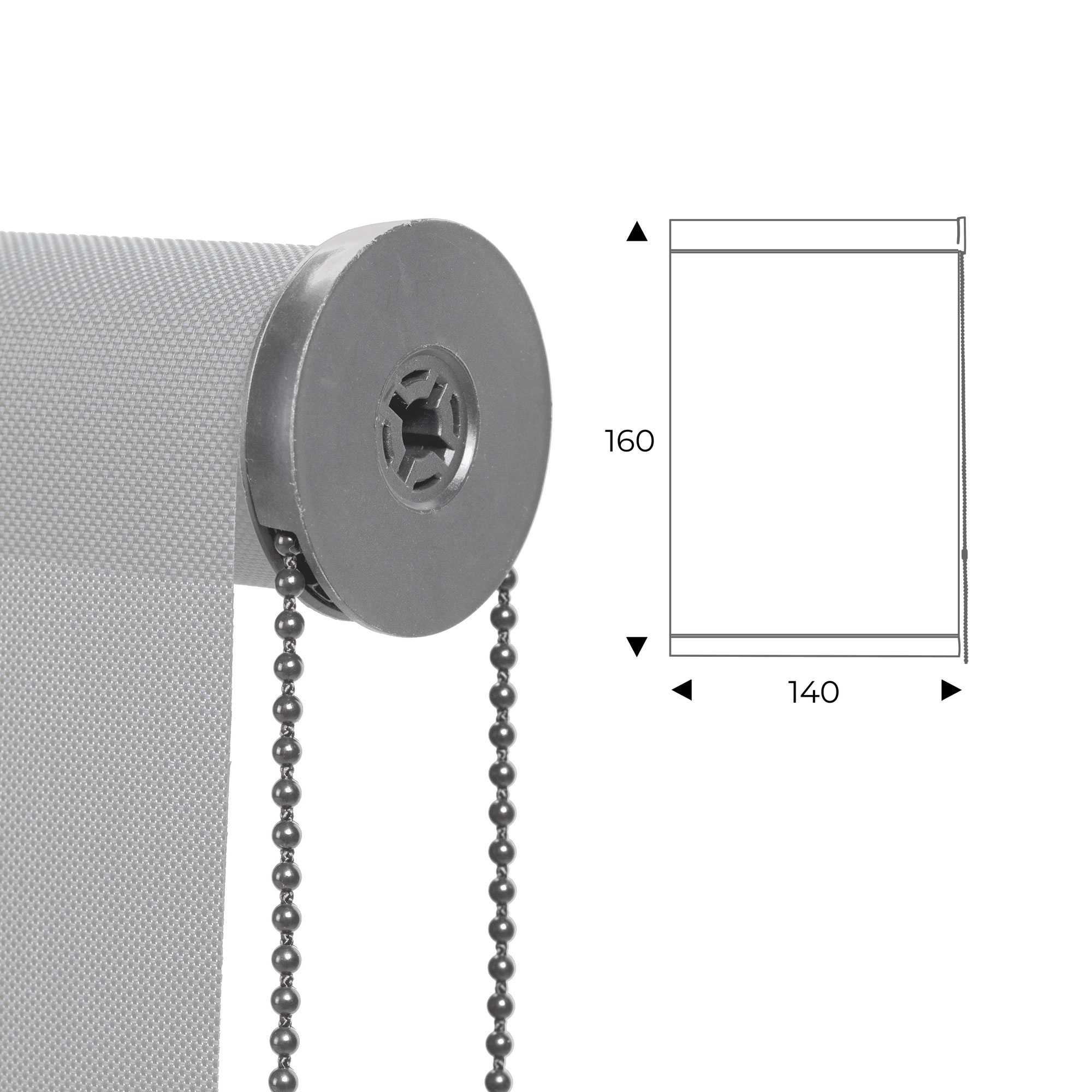 Roller Blind 140 x 160cm Grey