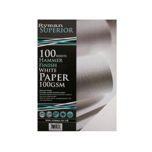 Ryman Hammer Finish Paper A4 100gsm Pack of 100 in White