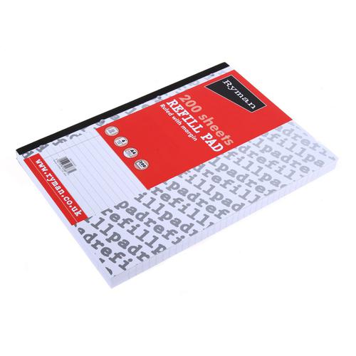 Ryman Refill Pad 200 Sheets in A4 Ruled with Margins