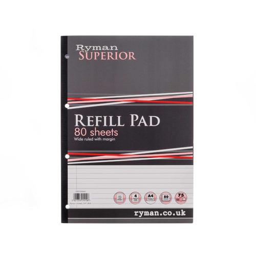 Ryman Superior Pad A4 Ruled 80 Sheets