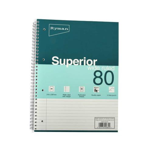 Ryman Superior Wiro Refill Pad A4 Ruled Sheets in White