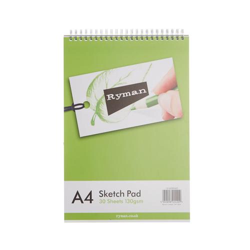 Ryman Sketch Pad A4 130gsm Paper in White