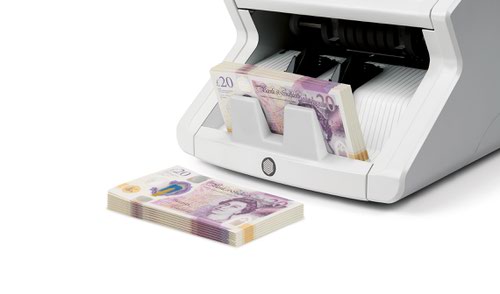The Safescan 2265 Banknote Counter can count up to 1,200 notes per minute and accurately value counts mixed British Pound notes and Euro banknotes while simultaneously verifying them on up to five security features. It also sorts banknotes for SCT, NIR and any other currency. The counter also features an add and batch function and an LCD display. Ideal for retail companies large and small, this counter will speed up your financial processes and help you to detect counterfeit money.