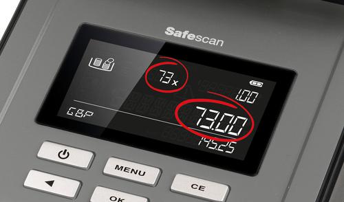 Safescan Money Counter with Printer Port Clear Display Black