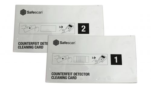 Safescan Counterfeit Detector Cleaning Cards White (Pack of 20) 136-0545 Safescan