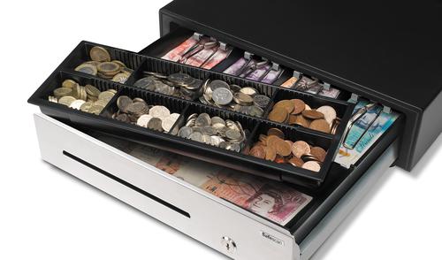 Safescan HD-4141S Heavy Duty Cash Drawer with 8 Coin and 4 Note Trays | 28064J | Safescan
