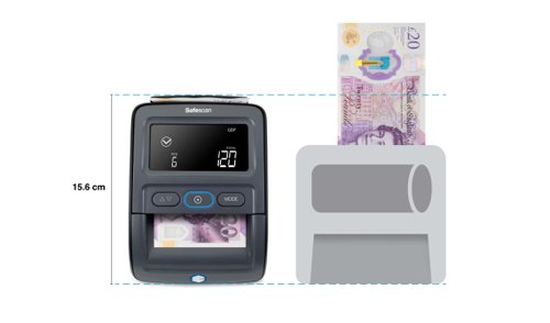SSC33759 | Secure your case operations and protect your business against counterfeits with the Safescan 155-S Automatic Counterfeit Detector. In less than half a second your banknotes are checked on up to seven security features: Infrared, Magnetic ink, Metallic thread, Watermark, Colour, Size and Thickness, verifying them with the highest precision. This Safescan 155-S model is a compact design, with a large display. Ideal for use in all sales environments, check you banknotes whenever and wherever you need. The space saving banknote exit guide allows it to fit in the smallest workspaces. Regularly tested by central banks to ensure 100% accurate detection. Free currency updates available to download whenever a new banknote is released. Supplied with a power cable.