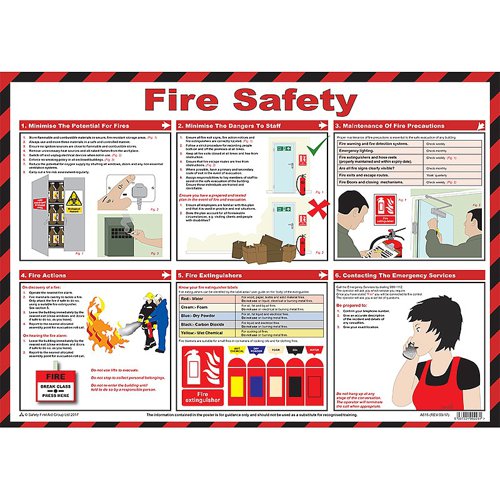 Fire Safety  Poster 59cm x 42cm