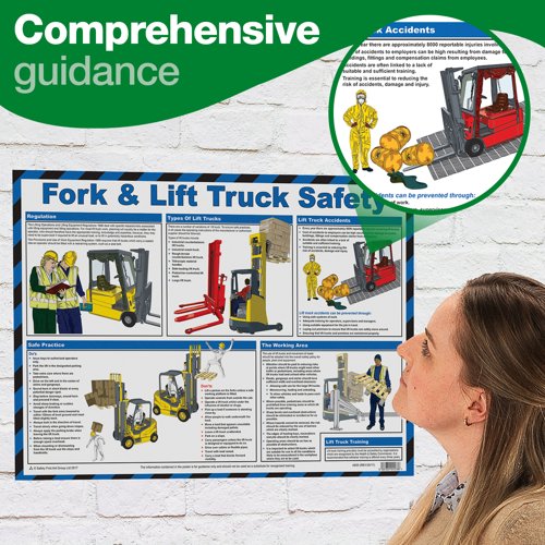 Fork & Lift Truck Safety Laminated Guidance Poster A2 - A620