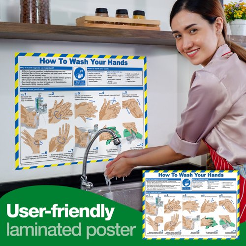 How to Wash Your Hands Poster A2 (Laminated)