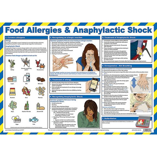 Food Allergies & Anaphylactic Shock Poster  A2  59 x 42cm