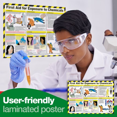 First Aid for Exposure to Chemicals Poster A2 (Laminated)