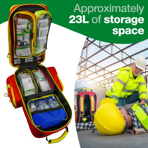 Emergency backpack large Polyester Red Empty