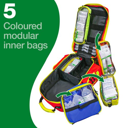 Emergency backpack large Polyester Red Empty