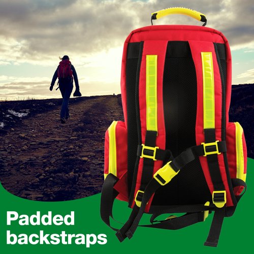 Emergency backpack large Polyester Red Empty