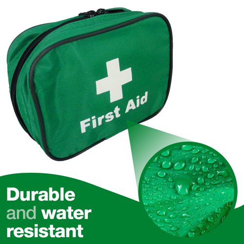 Double Zip Belt Loop Pouch Nylon Green Empty