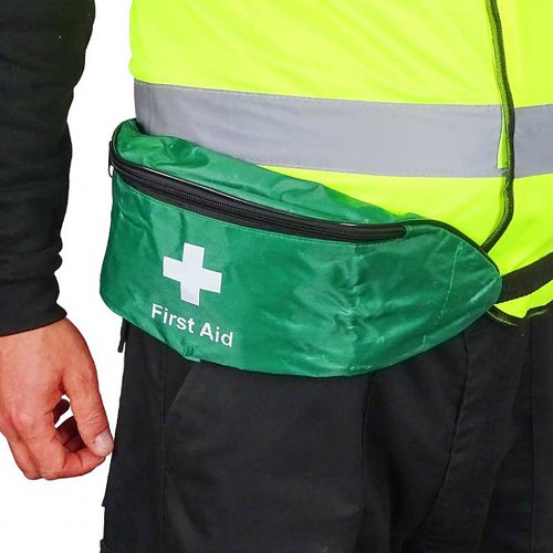 First Aid Bum Bag Nylon, Green, Empty