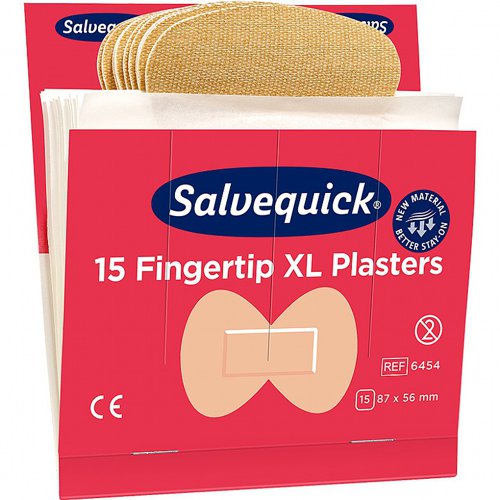 Salvequick XL Fingertip Fabric, plaster refill 6454 (6 x 15pc)