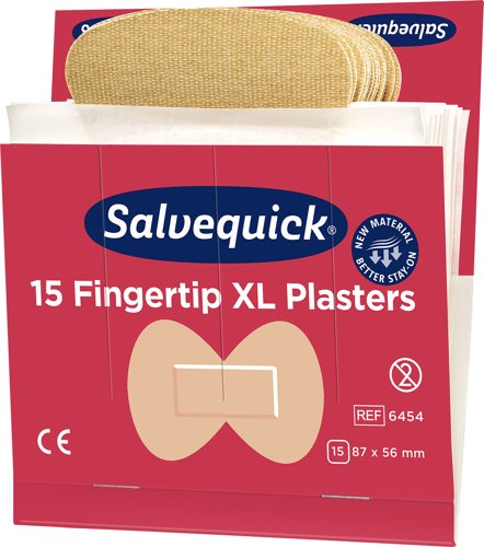 Salvequick XL Fingertip Fabric 6454 Plaster Refill (6x15pc)