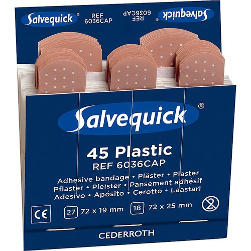 Salvequick Non Sterile Plastic Plasters, 6 Refills (270 Plasters)