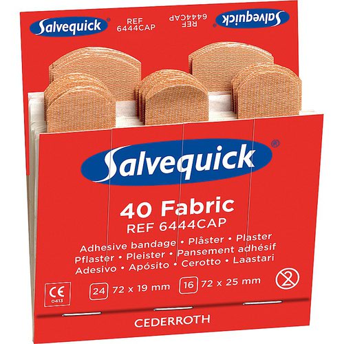 Salvequick Non Sterile Fabric Plasters, 6 Refills (240 Plasters)