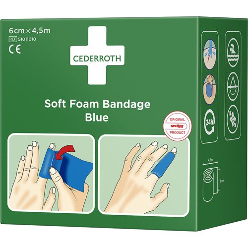 Cederroth Soft Foam Bandage Blue 6cm x 4.5m