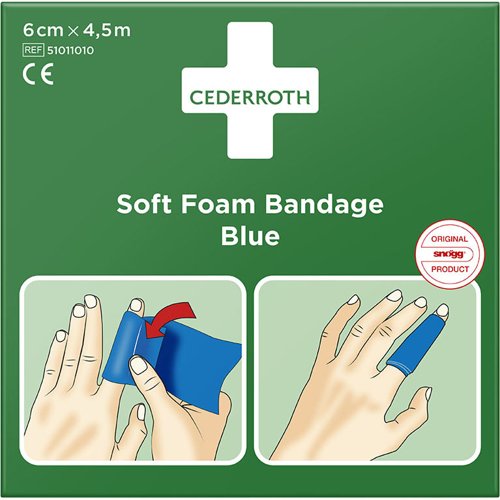Cederroth Soft Foam Bandage Blue 6cm x 4.5m