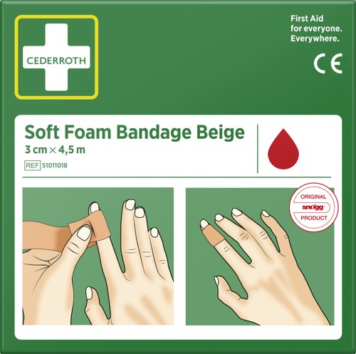 Cederroth Soft Foam Bandage 51011018 Beige 3cm x 4.5m