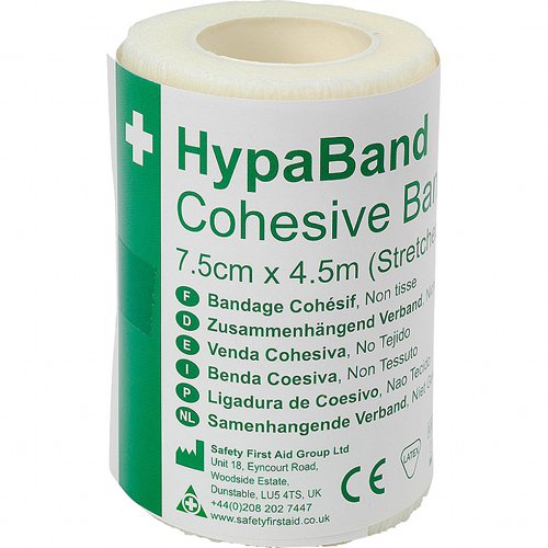 HypaBand Cohesive Bandage LG Non-Woven, 7.5cm x 4.5m, White