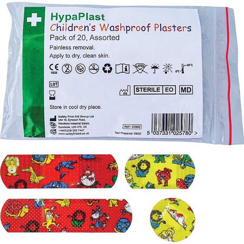 Children Washproof Plasters Assorted PK20