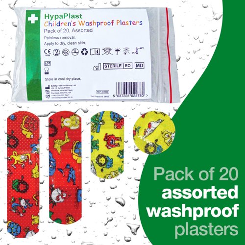 Children Washproof Plasters 20 Assorted PK20