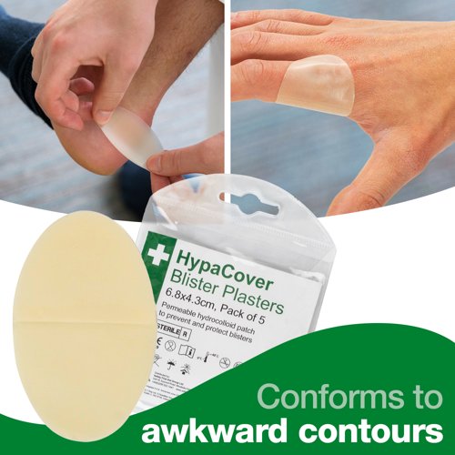 HypaCover Blister Plasters PK5 Sterile 6.8cm x 4.3cm