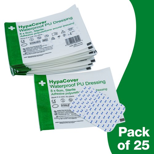 HypaCover Waterproof Dressing Sterile PU 6cm x 8cm PK25