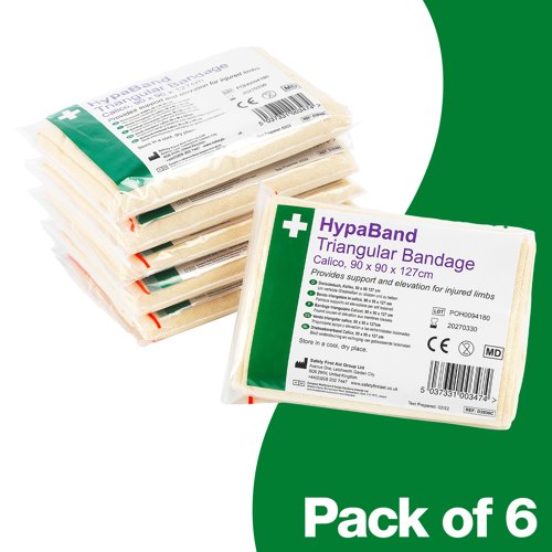 HypaBand Triangular Bandage Calico Non-Sterile PK6