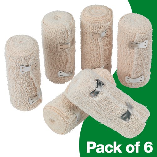 HypaBand Crepe Cotton Band. LG 10cm x 4.5m Pack of 6