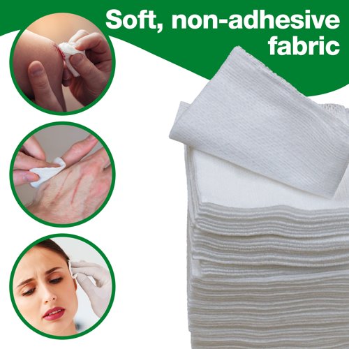 HypaCover Non-Woven Swabs 4 ply PK100 7.5cm x 7.5cm