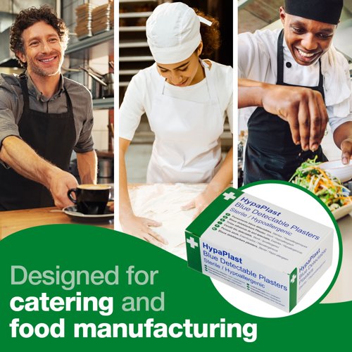 HypaPlast Blue Metal Det. Pl. PK40 Plasters,FingerExtension PK40