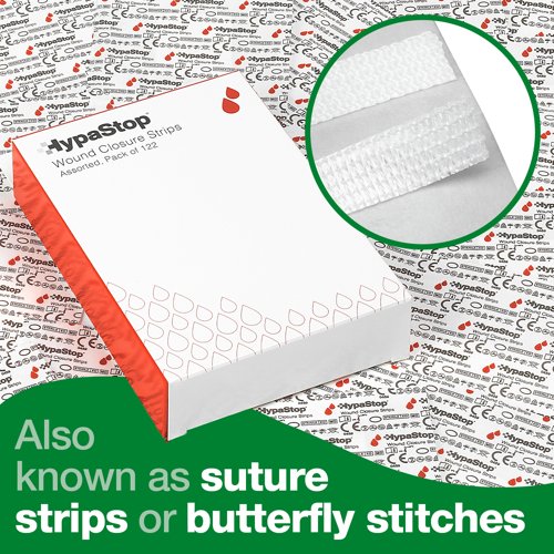 HypaStop Wound Closure Strips Assorted Sizes (Pack of 122) Assorted