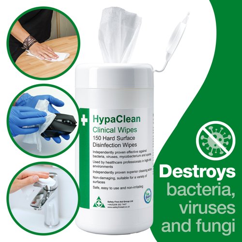 HypaClean Clinical Wipes 150 sheet tub