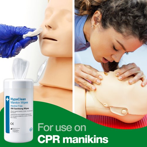 HypaClean Manikin Wipes Tub of 150 Sheets 130x130mm