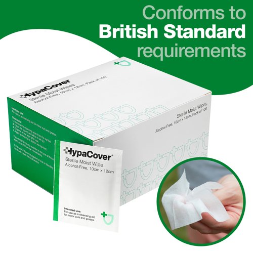 HypaClean Sterile Moist Wipes Alcohol-Free (Pack 100) - D5201