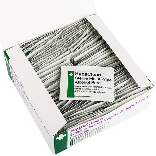 HypaClean Sterile Moist Wipes, Alcohol Free, Pack of 100